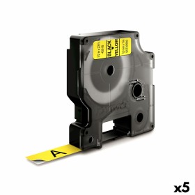 Cinta Laminada para Rotuladoras Dymo D1 45018 12 mm LabelManager™ Amarillo Negro (5 Unidades) de Dymo, Etiquetas adhesivas y ...