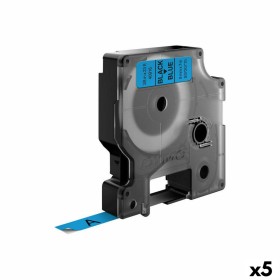 Laminated Tape for Labelling Machines Dymo D1 40916 9 mm LabelManager™ Black Blue (5 Units) by Dymo, Adhesive labels and stic...