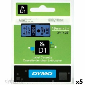 Cinta laminada para máquinas rotuladoras Dymo D1 45806 LabelManager™ Preto Azul (5 Unidades) de Dymo, Etiquetas adesivas e au...