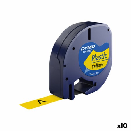 Cinta laminada para máquinas rotuladoras Dymo 91202 12 mm LetraTag® Preto Amarelo (10 Unidades) | Tienda24 - Global Online Shop Tienda24.eu