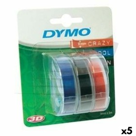 Ruban Laminé pour Etiqueteuses Dymo 9 mm x 3 m Rouge Noir Bleu (5 Unités) de Dymo, Étiquettes adhésives et autocollants - Réf...