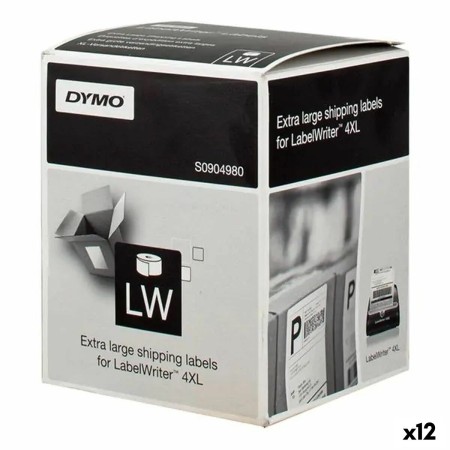 Drucker-Etiketten Dymo LW 4XL Schwarz/Weiß 104 x 159 mm (12 Stück) von Dymo, Klebeetiketten und Aufkleber - Ref: S8424322, Pr...