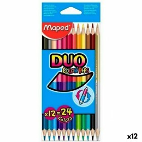 Crayons de couleur Maped Duo Color' Peps	 Multicouleur 12 Pièces Double pointe (12 Unités) de Maped, Matériel de dessin - Réf...