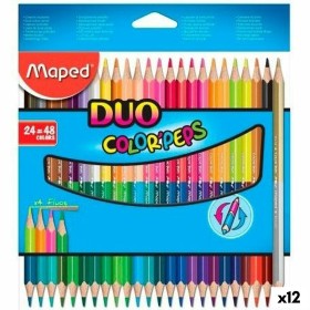 Crayons de couleur Maped Duo Color' Peps	 Multicouleur 24 Pièces Double pointe (12 Unités) de Maped, Matériel de dessin - Réf...