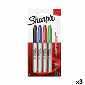 Set of Felt Tip Pens Sharpie Multicolour 4 Pieces (3 Units) by Sharpie, Permanent Markers & Marker Pens - Ref: S8425206, Pric...