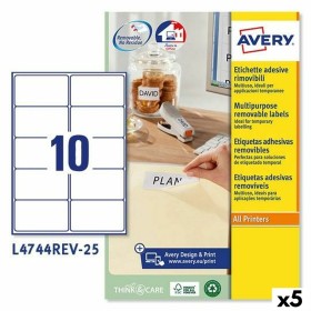 Etichette per Stampante Avery L4744REV Bianco 25 Fogli 96 x 50,8 mm (5 Unità) di Avery, Etichette adesive e adesivi - Rif: S8...