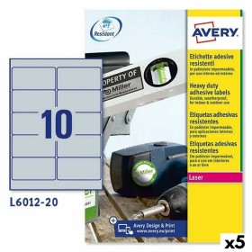 Etiquetas para Impressora Avery Prateado 20 Folhas 96 x 50,8 mm (5 Unidades) de Avery, Etiquetas adesivas e autocolantes - Re...