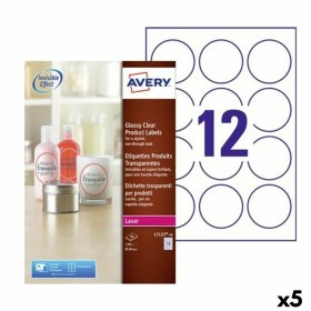 Drucker-Etiketten Avery Durchsichtig rund 10 Blatt ø 60 mm (5 Stück) von Avery, Klebeetiketten und Aufkleber - Ref: S8426150,...