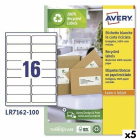 Etiquetas para Impressora Avery LR7162 Branco 100 Folhas 99,1 x 33,9 mm (5 Unidades) de Avery, Etiquetas adesivas e autocolan...