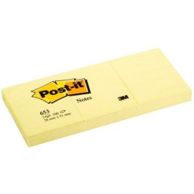 Bloco de Notas Post-it 653 20 Peças Pack Amarelo 100 Folhas 38 x 51 mm (36 Unidades) de Post-it, Blocos e cadernos de notas -...