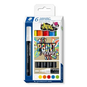 Set of Felt Tip Pens Staedtler Lumocolor 349 6 Pieces Multicolour by Staedtler, Permanent Markers & Marker Pens - Ref: S84263...