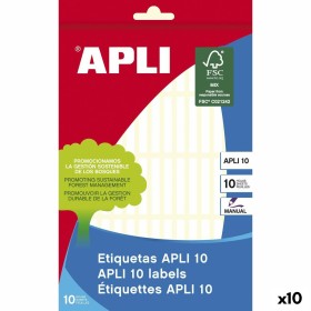 Adhesive labels Apli White 10 Sheets 5 x 35 mm (10 Units) by Apli, Adhesive labels and stickers - Ref: S8426471, Price: 12,44...