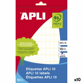 Adhesive labels Apli White 10 Sheets 8 x 12 mm (10 Units) by Apli, Adhesive labels and stickers - Ref: S8426472, Price: 12,44...