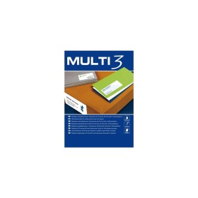 Etichette per Stampante MULTI 3 Inkjet Láser Bianco Dritto 100 fogli 70 x 33,8 mm (24 Unità) di MULTI 3, Etichette adesive e ...