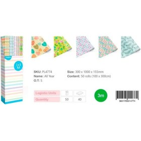 Papel de Embrulho Europrice Multicolor Rolo 1 x 3 m (50 Unidades) de Europrice, Papel de embrulho - Ref: S8427169, Preço: 63,...