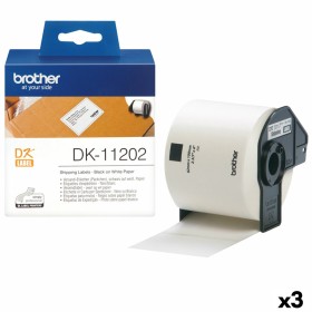 Etiquetas para Impresora Brother DK-11202 Negro/Blanco 62 x 100 mm (3 Unidades) de Brother, Etiquetas adhesivas y pegatinas -...