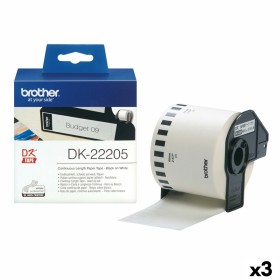 Rouleau de Papier Continu Brother DK-22205 Noir/Blanc (3 Unités) de Brother, Papier d'impression - Réf : S8427433, Prix : 52,...