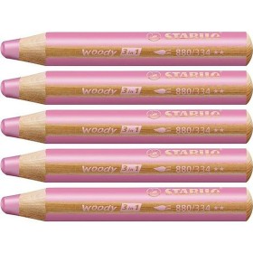 Colouring pencils Stabilo Woody Pink 3-in-1 (5 Units) by Stabilo, Drawing materials - Ref: S8427707, Price: 8,18 €, Discount: %