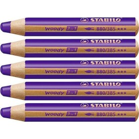 Colouring pencils Stabilo Woody Violet 3-in-1 (5 Units) by Stabilo, Drawing materials - Ref: S8427710, Price: 8,18 €, Discoun...