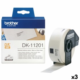 Printer Labels Brother DK-11201 White 29 x 90 mm Black Black/White (3 Units) by Brother, Adhesive labels and stickers - Ref: ...