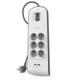 Multiprise 6 Prises avec Interrupteur Belkin BSV604vf2M 2 m USB x 2 de Belkin, Multiprises - Réf : S8429724, Prix : 30,15 €, ...