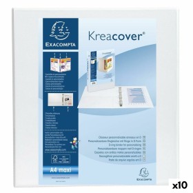 Ring binder Exacompta Kreacover White A4+ Customisable (10 Units) by Exacompta, Filing cabinets - Ref: S8433743, Price: 54,87...