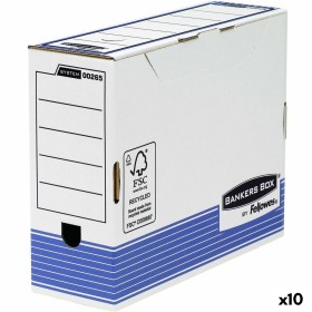 boîte pour archives Fellowes Bleu Blanc A4 100 mm (10 Unités) de Fellowes, Classeurs et archivage de fichiers - Réf : S843458...