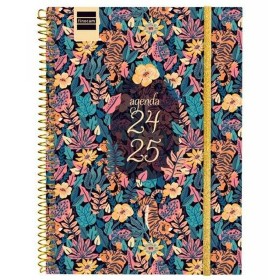 Agenda Finocam TIGER Multicolore Quarto 15,5 x 21,2 cm 2024-2025 Floreale di Finocam, Diari per appuntamenti e agende - Rif: ...