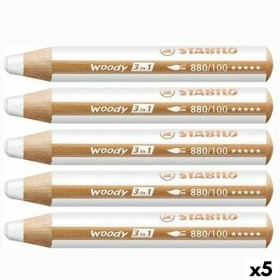 Crayons de couleur Stabilo Woody Blanc 3-en-1 5 Pièces (5 Unités) de Stabilo, Matériel de dessin - Réf : S8436699, Prix : 35,...