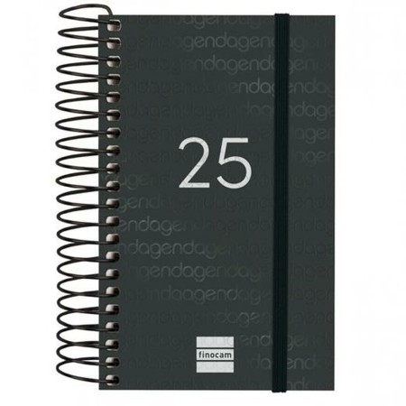 Agenda Finocam YEAR Noir Mini 7,9 x 12,7 cm 2025 | Tienda24 - Global Online Shop Tienda24.eu