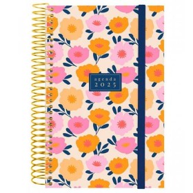 Diary Finocam DESIGN COLLECTION 11,7 x 18,1 cm 2025 Floral by Finocam, Appointment Books & Planners - Ref: S8437516, Price: 1...