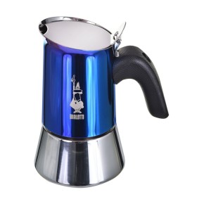 Italian Coffee Pot Bialetti New Venus 2 Cups Blue Stainless