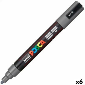 Acrylic paint marker POSCA PC-5M Dark grey 1,8-2,5 mm (6 Units) by POSCA, Permanent Markers & Marker Pens - Ref: S8437646, Pr...