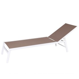 Sun-lounger Thais White Taupe 199 x 61 x 30 cm by BigBuy Garden, Sunloungers - Ref: S8700019, Price: 149,94 €, Discount: %