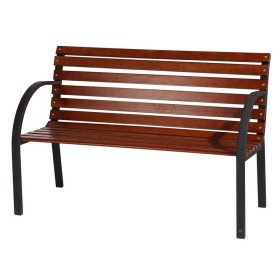 Banc 120 x 62 x 82 cm Bois Acier Noyer Jardin BigBuy Home - 1