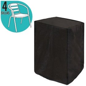 Chair Cover For chairs Black PVC 66 x 66 x 109 cm BigBuy Garden - 1