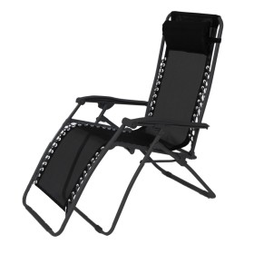 Folding Chair Non gravity Black 95 x 65 x 106 cm by BigBuy Garden, Folding Chairs - Ref: S8700499, Price: 49,88 €, Discount: %