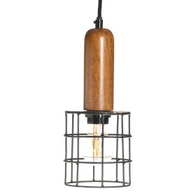 Suspension 12 x 12 x 27 cm Naturel Doré Bois Fer 220 V Bois de manguier 240 V de BigBuy Home, Suspensions - Réf : S8800260, P...