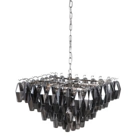 Candeeiro de teto 58 x 58 x 44 cm Cristal Metal Prata de BigBuy Home, Iluminação suspensa - Ref: S8800325, Preço: 416,12 €, D...