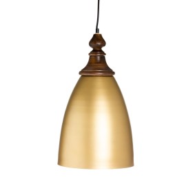 Lampadario 21 x 21 x 37 cm Dorato Legno Ferro 220 V Legno di mango 240 V di BigBuy Home, Lampade a sospensione - Rif: S880036...