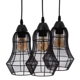 Candeeiro de teto 40 x 40 x 140 cm Preto Metal 27 cm de BigBuy Home, Iluminação suspensa - Ref: S8800626, Preço: 36,31 €, Des...