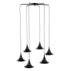 Ceiling Light 51,5 x 51,5 x 100 cm Black Golden Metal Ø 18,5 cm by BigBuy Home, Pendant Lights - Ref: S8800674, Price: 126,66...