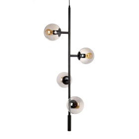 Suspension 40 x 40 x 234 cm Verre Noir Métal Ø 15 cm Moderne de BigBuy Home, Suspensions - Réf : S8800977, Prix : 73,62 €, Re...