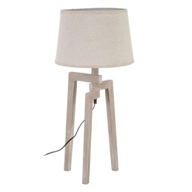 Desk lamp White Linen Wood 60 W 220 V 240 V 220-240 V 30 x 30 x 66 cm by BigBuy Home, Bedside and Table Lamps - Ref: S8801444...