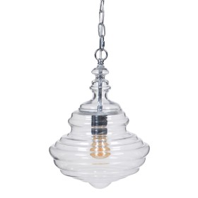 Candeeiro de teto 28 x 28 x 36 cm Cristal Metal Prata de BigBuy Home, Iluminação suspensa - Ref: S8801447, Preço: 45,33 €, De...