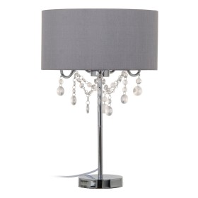 Desk lamp Grey Acrylic Linen Metal Iron 40 W 220 V 240 V 220 -240 V 36 x 36 x 60 cm by BigBuy Home, Bedside and Table Lamps -...