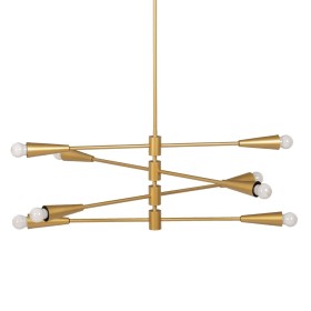 Lampadario 80 x 80 x 137,5 cm Dorato Metallo Moderno di BigBuy Home, Lampade a sospensione - Rif: S8802398, Prezzo: 70,42 €, ...