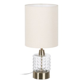 Desk lamp White Golden Cotton Metal Crystal Brass Iron 40 W 220 V 240 V 220-240 V 23 x 23 x 51 cm by BigBuy Home, Bedside and...