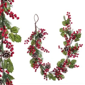 Christmas garland Red Green Natural Plastic Pineapples 110 cm by BigBuy Christmas, Christmas - Ref: S8803558, Price: 21,15 €,...