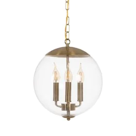 Suspension Doré Verre Fer 220-240 V 30 x 30 x 30 cm de BigBuy Home, Suspensions - Réf : S8804816, Prix : 123,94 €, Remise : %